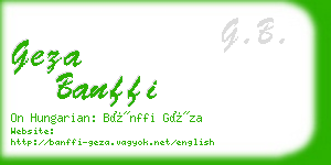 geza banffi business card